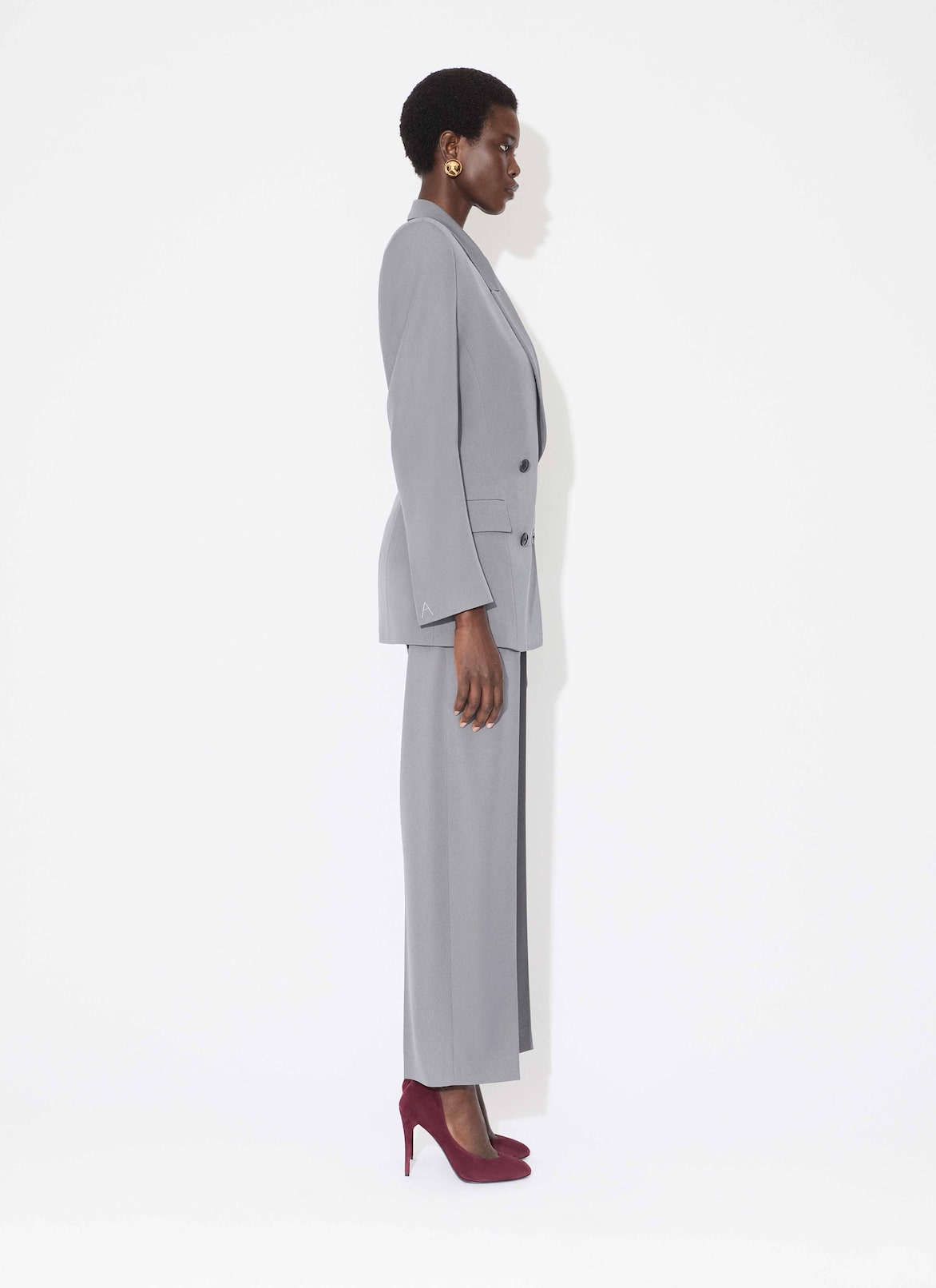 WOOL GABARDINE TROUSERS ALAÏA GRAY WOOL GABARDINE TROUSERS
